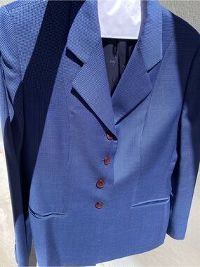 RARE Men's Stunning Blue Tailored Italian silk blazer Barcelino by Belvest